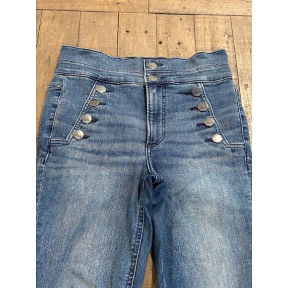 Express Sailor Button Stretch Jeggings Super Hi Rise Womens 4 Wear with Boots - Picture 1 of 5